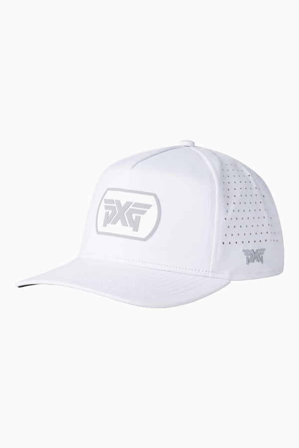 Pxg Dog Tag 5 Panel Snapback Cap White 4